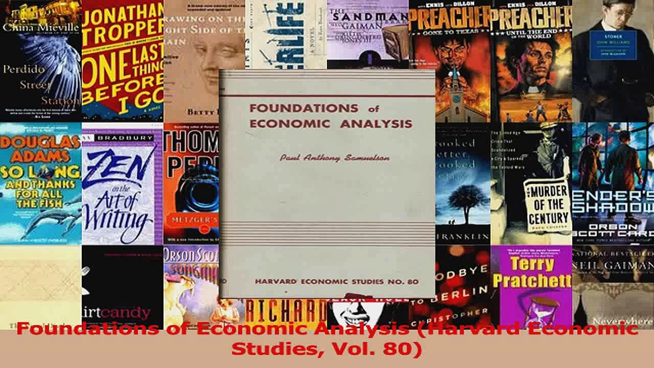 Read  Foundations of Economic Analysis Harvard Economic Studies Vol 80 Ebook Free
