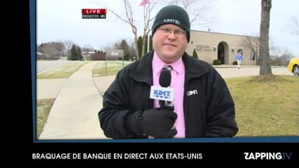 Etats-Unis : Un journalsite interrompu en plein direct par le braquage d'une banque derrière lui (vidéo)