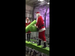 Knock Out In  Battle Beam At Trampoline Park