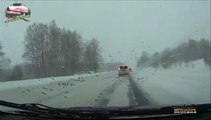 Driver Has Brush of Death On a Wintery Highway-Best Entertainment Videos & Clips II Funny & Entertainment Videos Collection