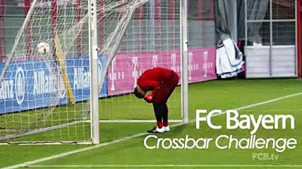 مسابقة تحدي التسديد في العارضة بين لاعبي البايرن تفرج كفاه عاقبوا مولر