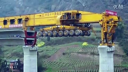 A bridge construction vehicle manufactured in China