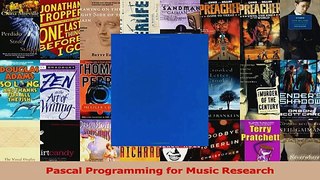 PDF Download  Pascal Programming for Music Research Download Online