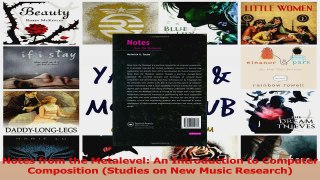 PDF Download  Notes from the Metalevel An Introduction to Computer Composition Studies on New Music Read Full Ebook