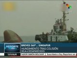 Colisión de barcos en Singapur deja 6 personas desaparecidas