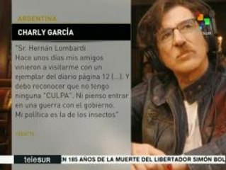 Argentina: Charly García repudió las declaraciones de Manfroni