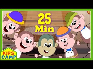 Five Little Monkeys Jumping On The Bed - Popular Nursery Rhymes Compilation from KC Unboxing