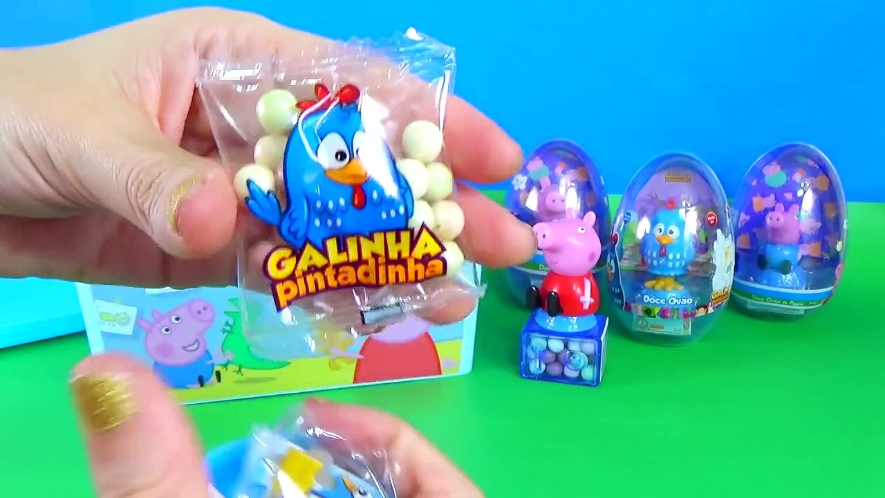 Peppa Pig George Galinha Pintadinha Ovos Surpresas Massinha Big Surprise Eggs Huevos Sorpr