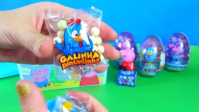Peppa Pig George Galinha Pintadinha Ovos Surpresas Massinha Big Surprise Eggs Huevos Sorpr