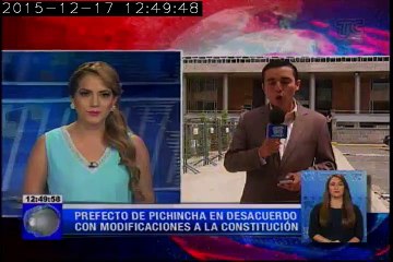 Prefecto de Pichincha en desacuerdo con modificaciones a la constitución