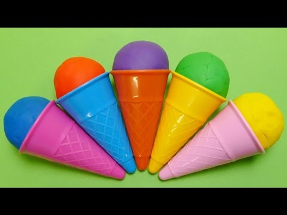 Play-Doh Ice Cream Cones with Surprise Egg Toys (Minion, Hello Kitty, Angry Bird, Pucca & Donkey)