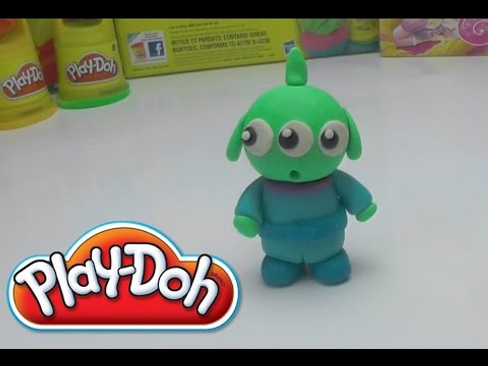 Funny Green Monsters Alien   How to make with PLAY DOH at HOME DIY