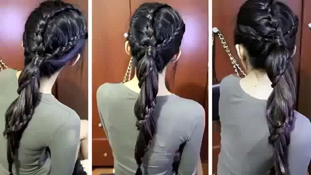 Spiral Carousel Lace Braid Ponytail Hair Style Full HD ★ tutorial step by step ★
