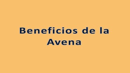 Beneficios de la avena