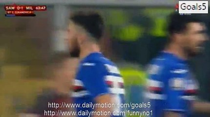 Ervin Zukanovic RED Card Sampdoria 0 - 1 AC Milan Coppa Italia 17-12-2015