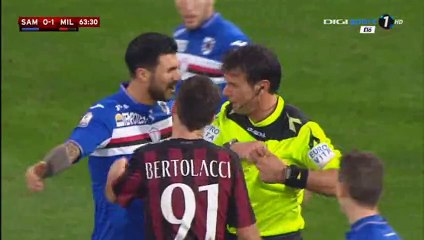 Red Card Ervin Zukanović - Sampdoria 0-1 AC Milan - 17-12-2015 Coppa Italia