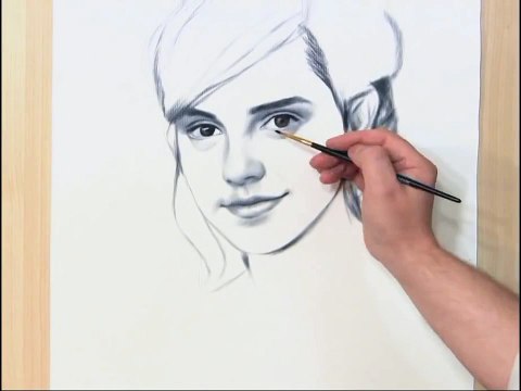 Speed Drawing Portrait Emma Watson. Рисование портрета Сухая кисть