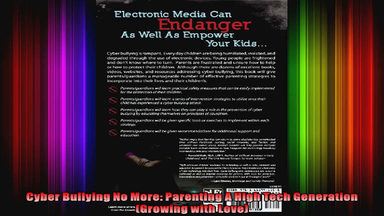 Cyber Bullying No More Parenting A High Tech Generation Growing with Love