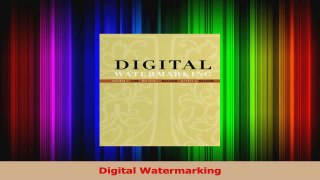 Download  Digital Watermarking Ebook Free