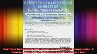 Certified Rehabilitation Counselor Examination Preparation A Concise Guide to the