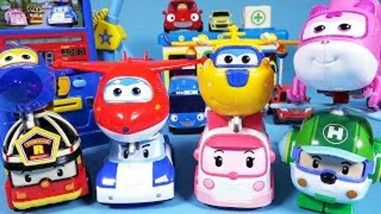Super Wings 슈퍼윙스 폴리 주유소 장난감 변신놀이 Robocar Poli and SuperWin