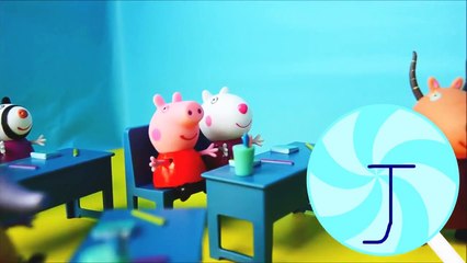 abc songs ABC Song with Play Doh Eggs and Peppa Pig Classroom Playset | Nursery Rhymes Videos