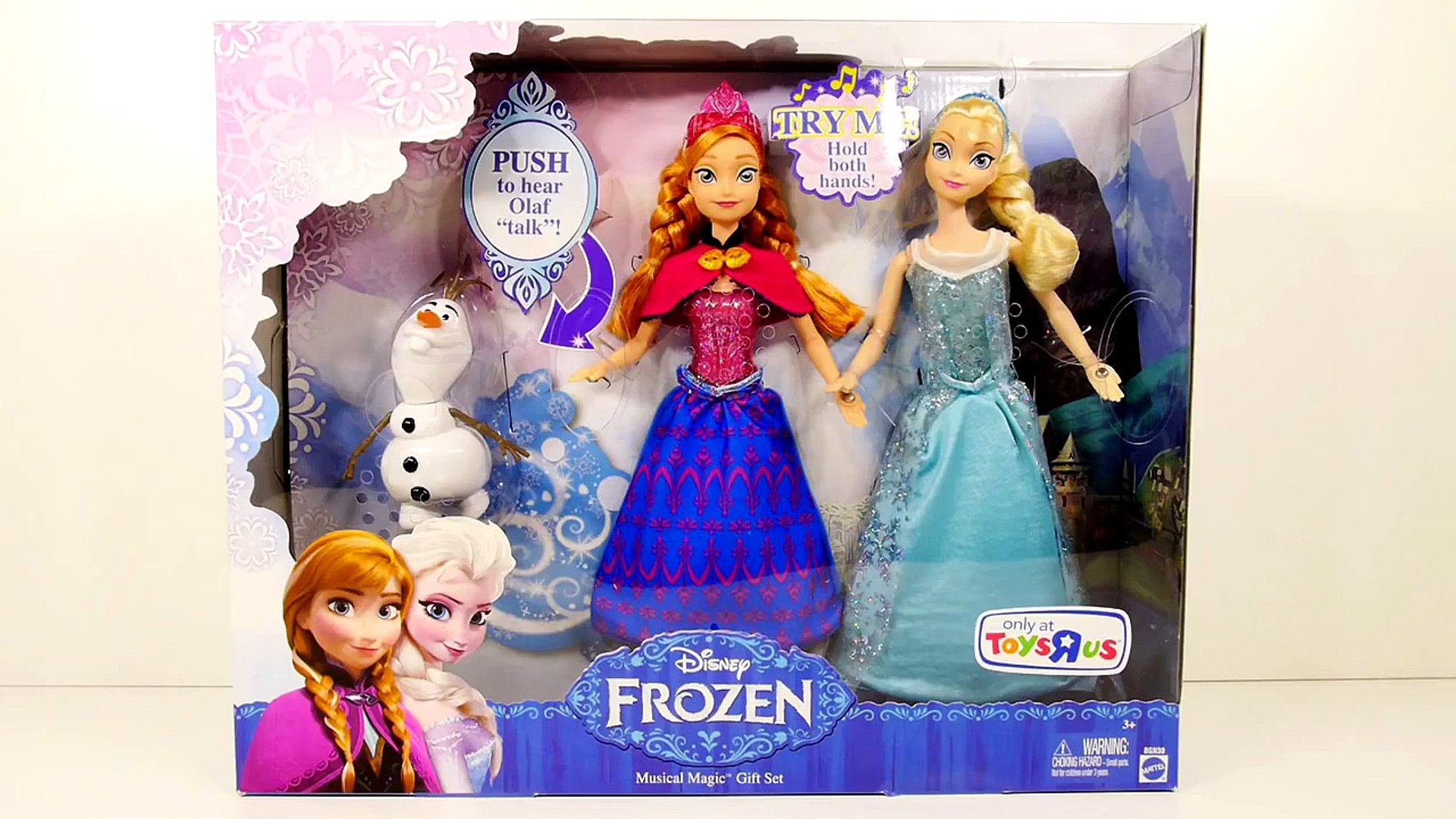 Frozen Let It Go Musical Magic Lightup Barbie Dolls Anna and Elsa Talking  Olaf Play Doh - Dailymotion Video