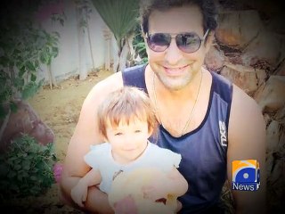 Wasim Akram With His Little Baby