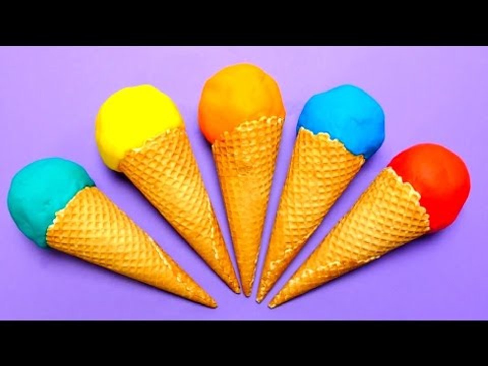 Play-Doh Ice Cream Cones Waffles Surprise Eggs with Toys
