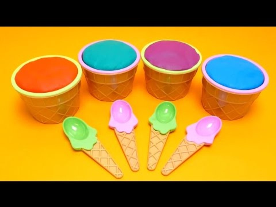 Play-Doh Ice Cream Bowls with Spoons & Surprise Toys Fun