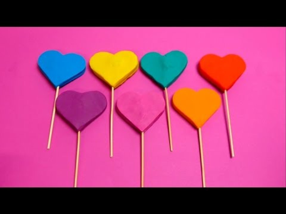 Play-Doh Lollipop Hearts with Surprise Toys - Smurf, Pig, Hello Kitty, Spongebob