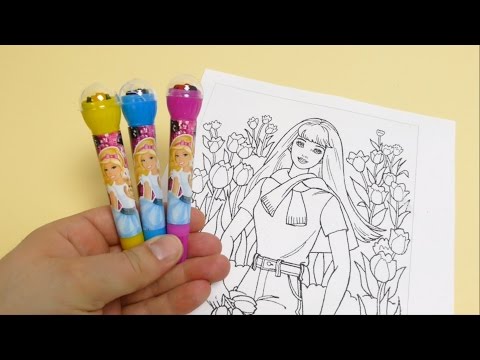 NEW Barbie Roller Stamper Pens Stationary Gift - Pens with Stamps for School
