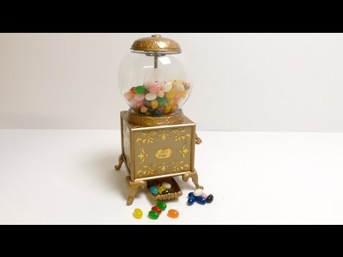 Golden Gumball Machine - Jelly Belly Gum Candy Machine in Antique Style ガムボールマシーン