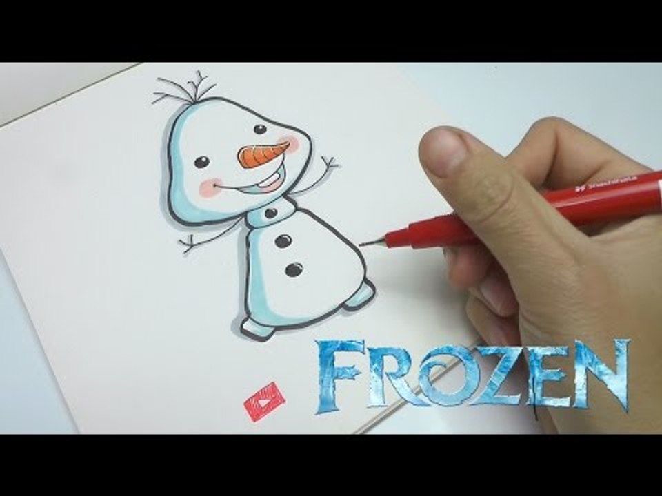 How to Draw FROZEN Olaf Easy Step by Step DIY
