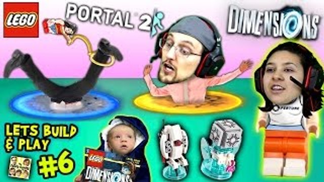 Lets Build & Play LEGO Dimensions #6: PORTAL 2 w/ FGTEEV Mom (Chell, Sentry Turret & Compa