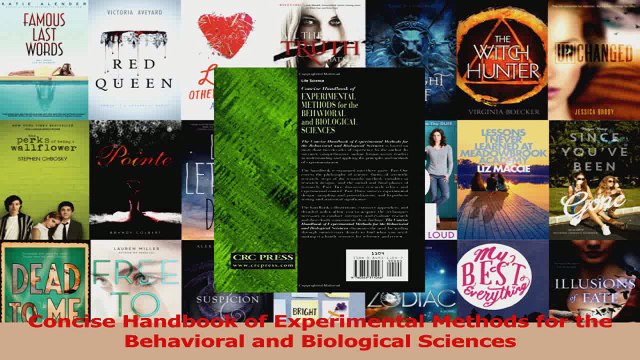 Concise Handbook of Experimental Methods for the Behavioral and Biological Sciences Download