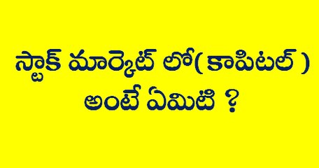 Understanding Capital in the Stock Market