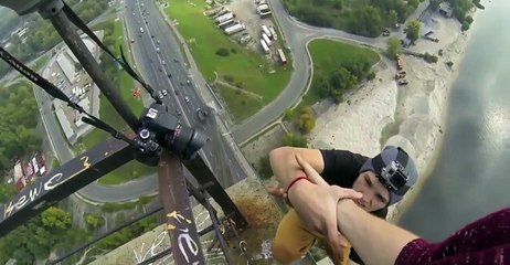 Сальто на 120 метровом мосту в Киеве/ Flip 120 meter bridge in Kiev