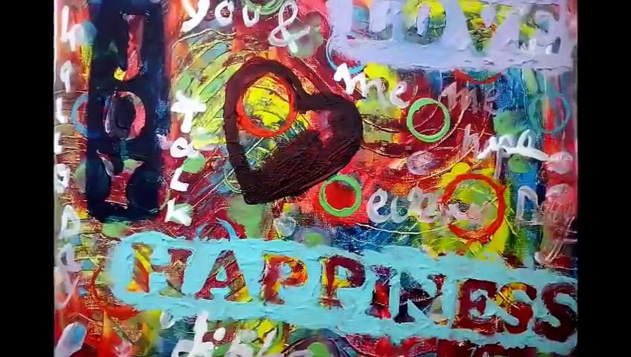 Happiness  Speedpainting Tutorial ( Mixed Media, Art Journal)