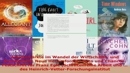 Download Video: Lesen  Arbeitsmärkte im Wandel der Wirtschafts und Sozialpolitik Neue Herausforderungen und PDF Frei