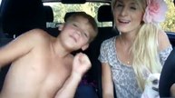 Car Fun Dance of young bro and sister