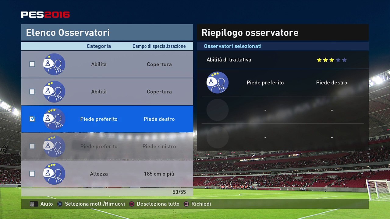 Pescare Ibra con osservatore piede destro