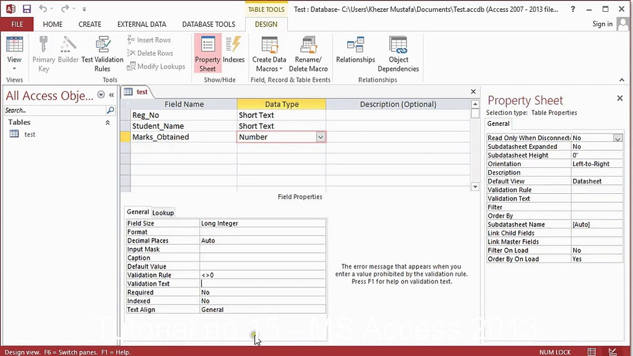 Tutorial no.15 - MS Access 2013