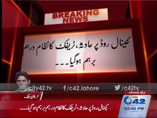 Accident on canal road; serious traffic jam