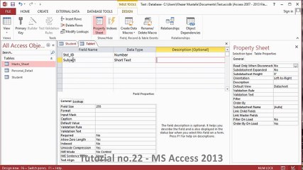 Tutorial no.22 - MS Access 2013