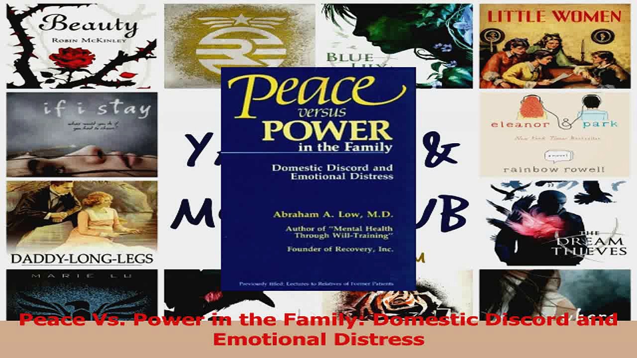 PDF Download  Peace Vs Power in the Family Domestic Discord and Emotional Distress Download Online