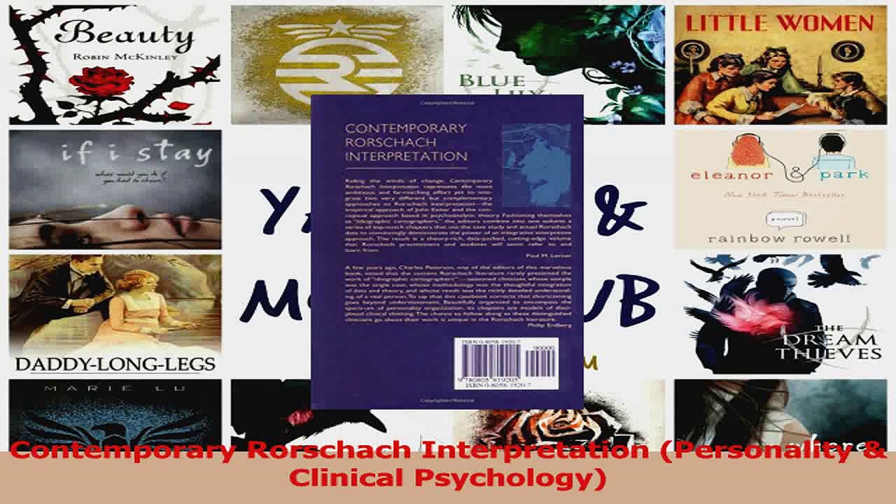 PDF Download  Contemporary Rorschach Interpretation Personality  Clinical Psychology PDF Full Ebook