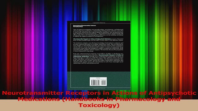 PDF Download Neurotransmitter Receptors in Actions of Antipsychotic Medications Handbooks in Read Full Ebook