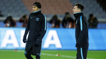 FC Barcelona training session: Messi and Neymar train in the International Yokohama Stadium