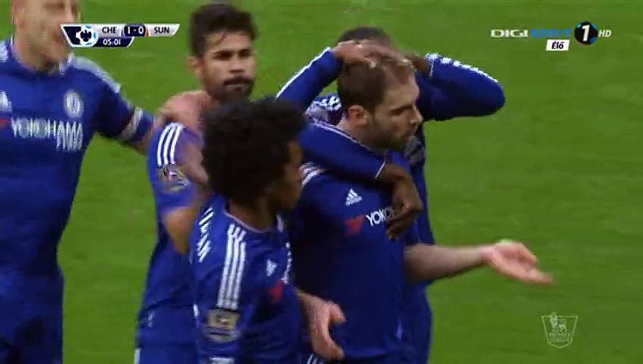 Branislav Ivanović Goal - Chelsea 1-0 Sunderland - 19-12-2015